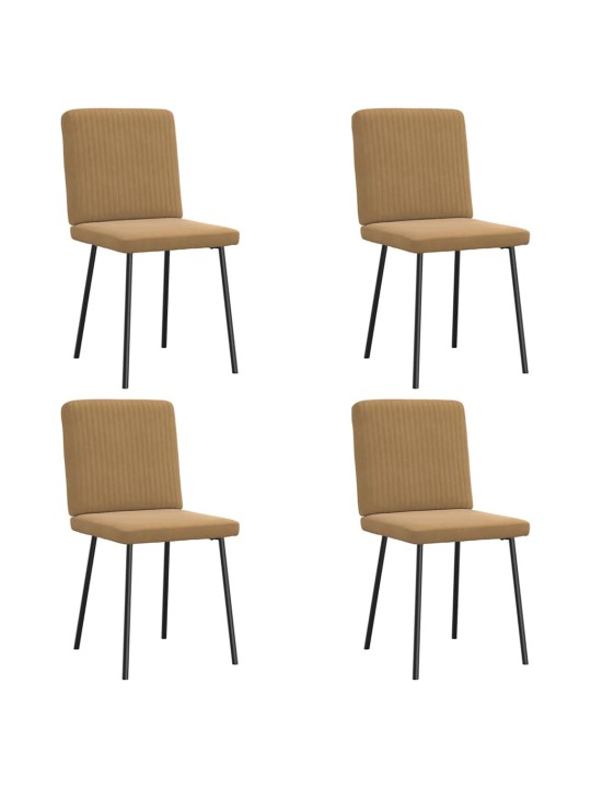 Jídelní židle 4 ks hnědé samet