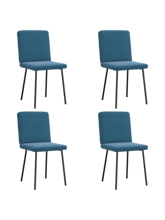 Jídelní židle 4 ks modré samet