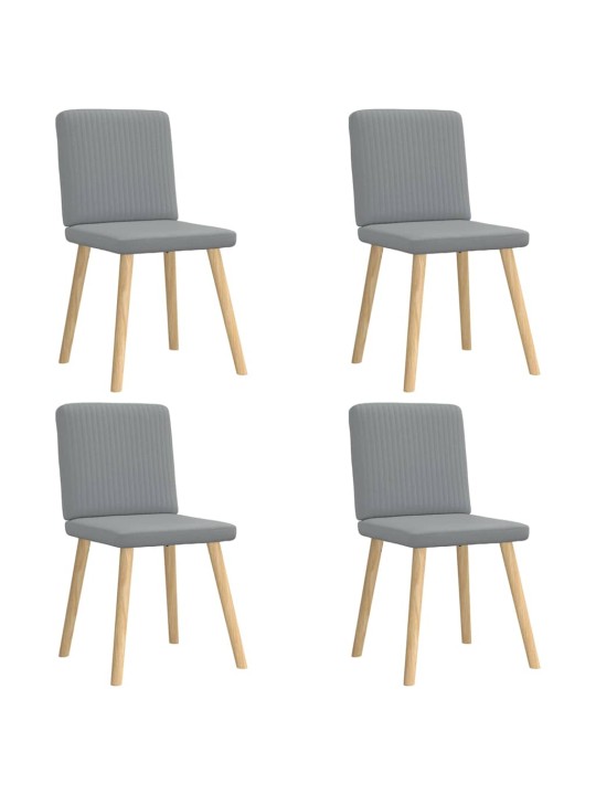 Jídelní židle 4 ks světle šedé textil
