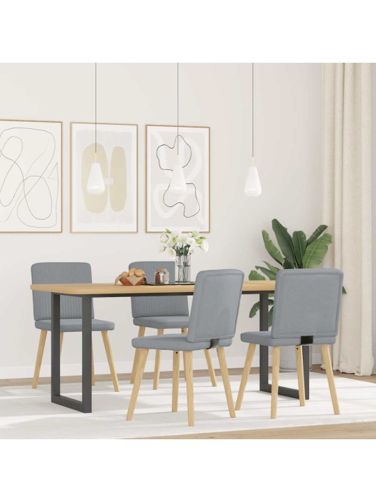 Jídelní židle 4 ks světle šedé textil