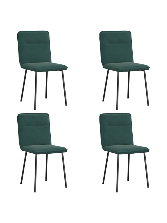 Jídelní židle 4 ks tmavě zelené samet