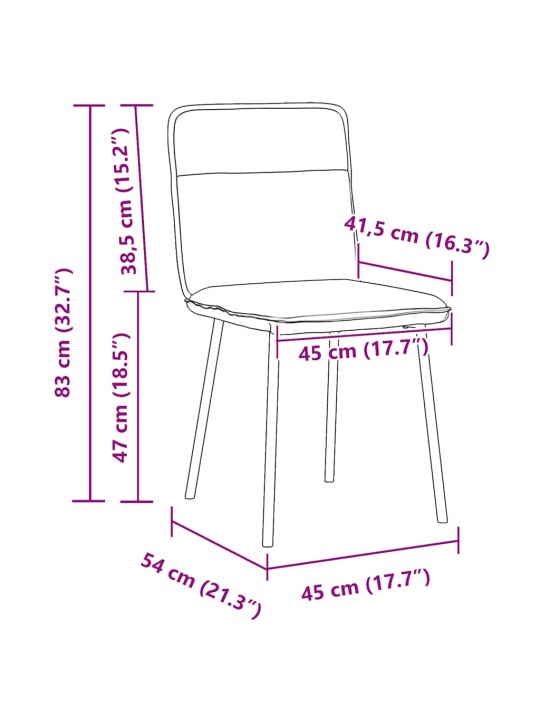 Jídelní židle 4 ks krémové samet