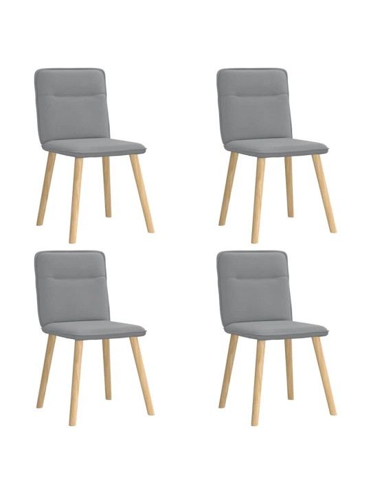 Jídelní židle 4 ks světle šedé textil