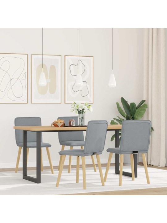 Jídelní židle 4 ks světle šedé textil