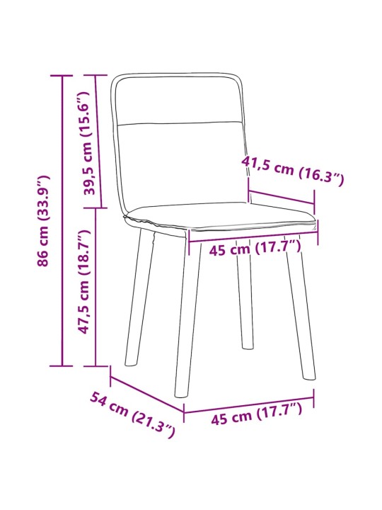 Jídelní židle 4 ks modré textil