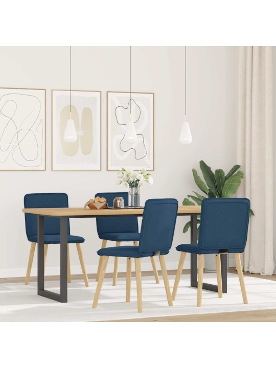 Jídelní židle 4 ks modré textil