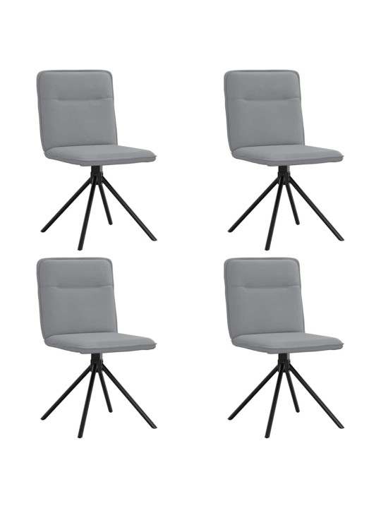 Jídelní židle 4 ks světle šedé textil