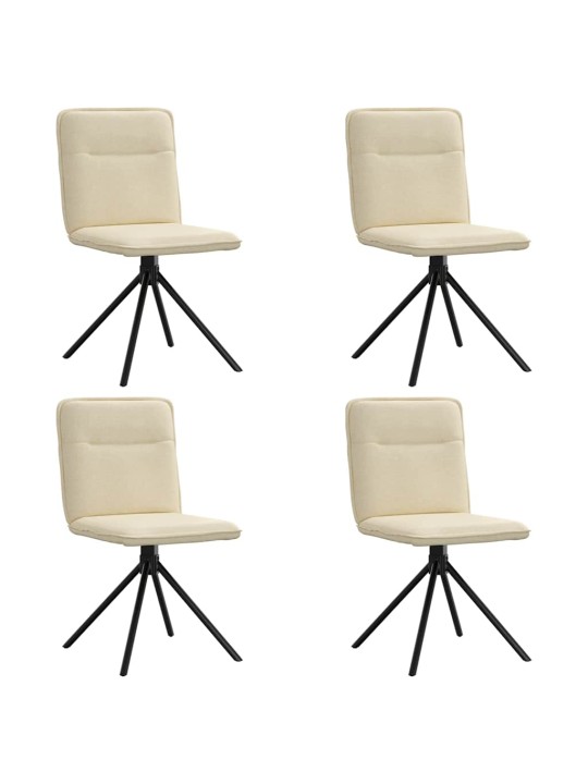 Jídelní židle 4 ks krémové textil