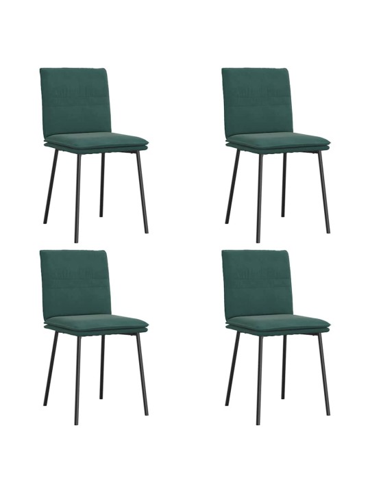 Jídelní židle 4 ks tmavě zelené samet