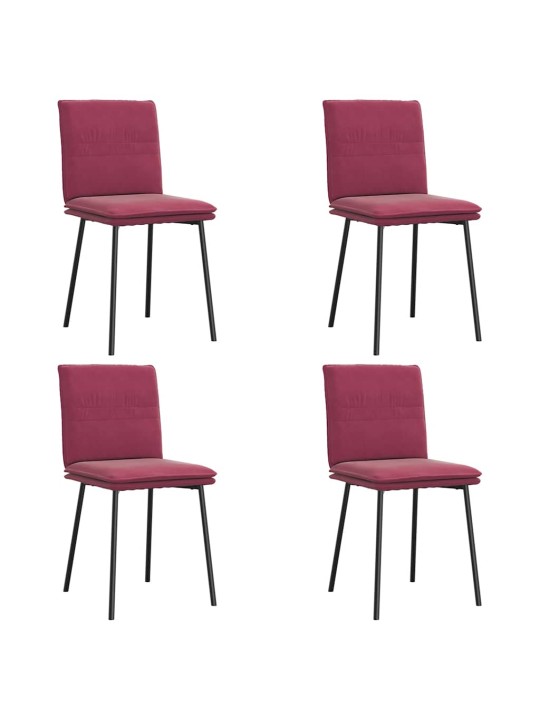 Jídelní židle 4 ks vínové samet