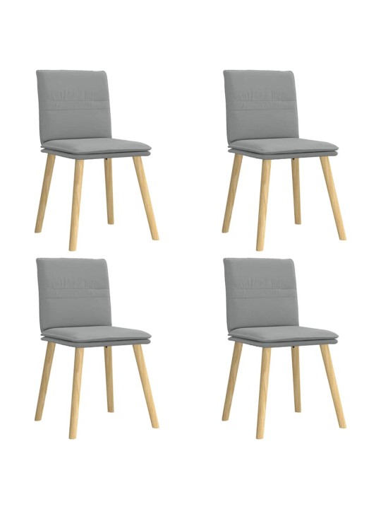 Jídelní židle 4 ks světle šedé textil