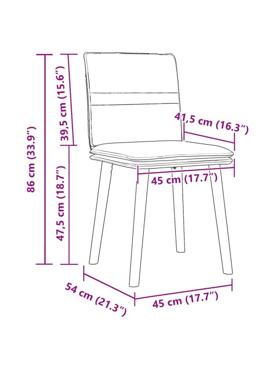 Jídelní židle 4 ks krémové textil