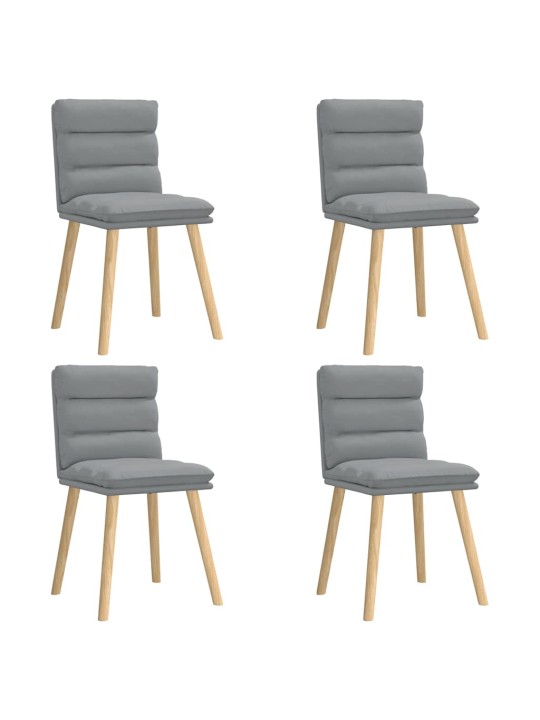 Jídelní židle 4 ks světle šedé textil