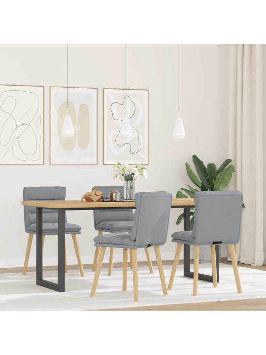 Jídelní židle 4 ks světle šedé textil