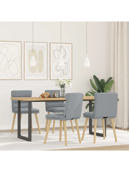 Jídelní židle 4 ks světle šedé textil