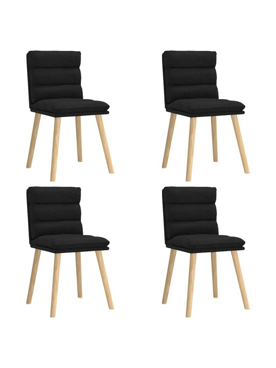 Jídelní židle 4 ks černé textil