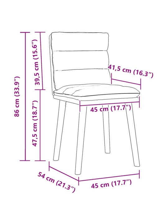 Jídelní židle 4 ks modré textil