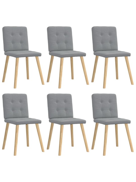 Jídelní židle 6 ks světle šedé textil