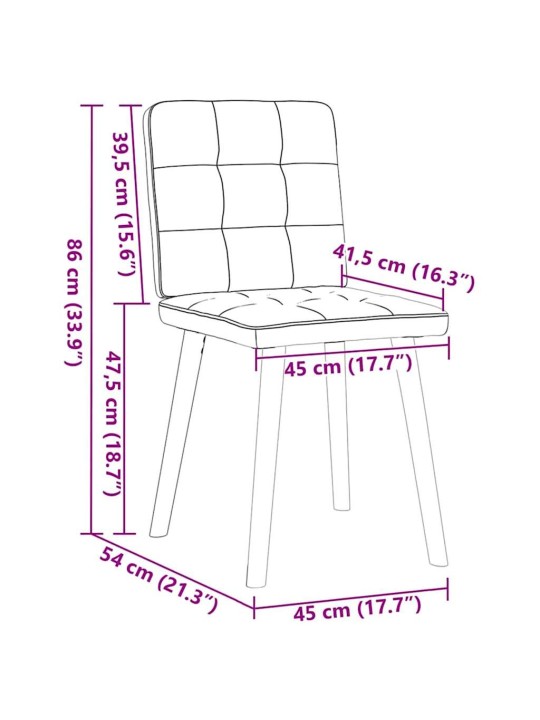 Jídelní židle 6 ks světle šedé textil