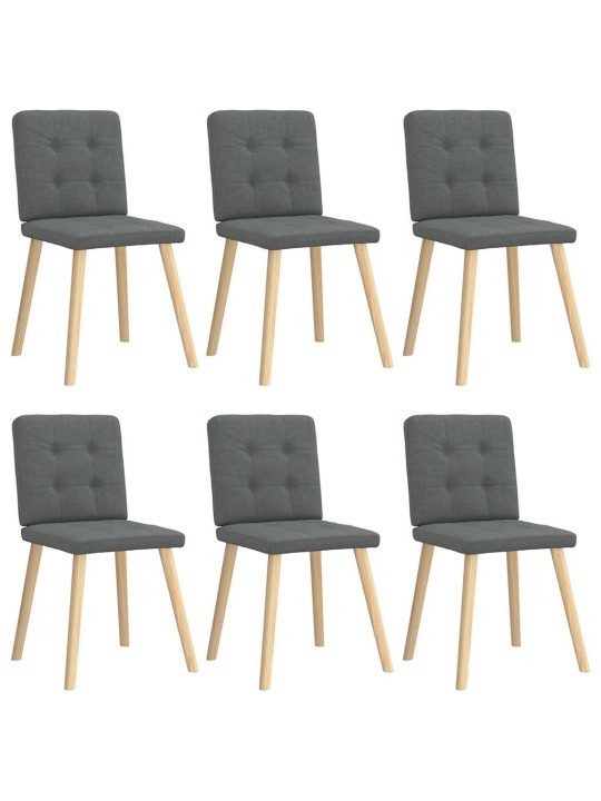 Otočné jídelní židle 6 ks tmavě šedé textil