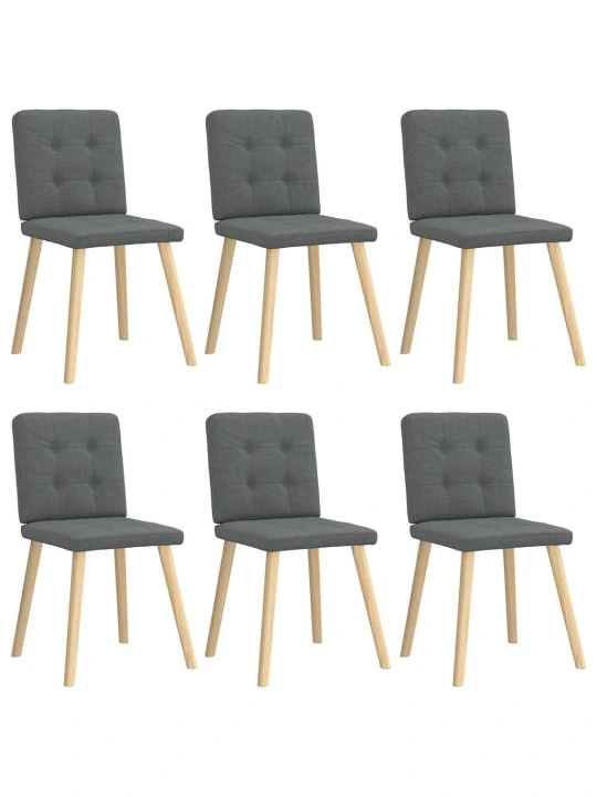 Otočné jídelní židle 6 ks tmavě šedé textil