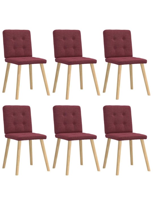 Jídelní židle 6 ks vínové textil