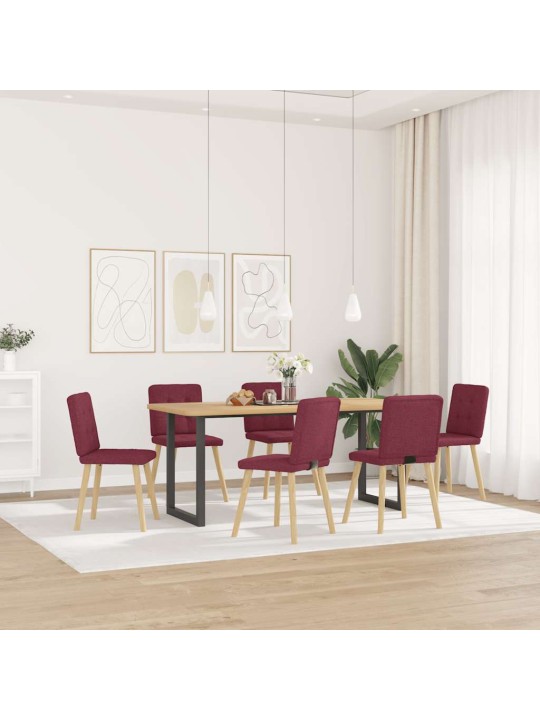 Jídelní židle 6 ks vínové textil