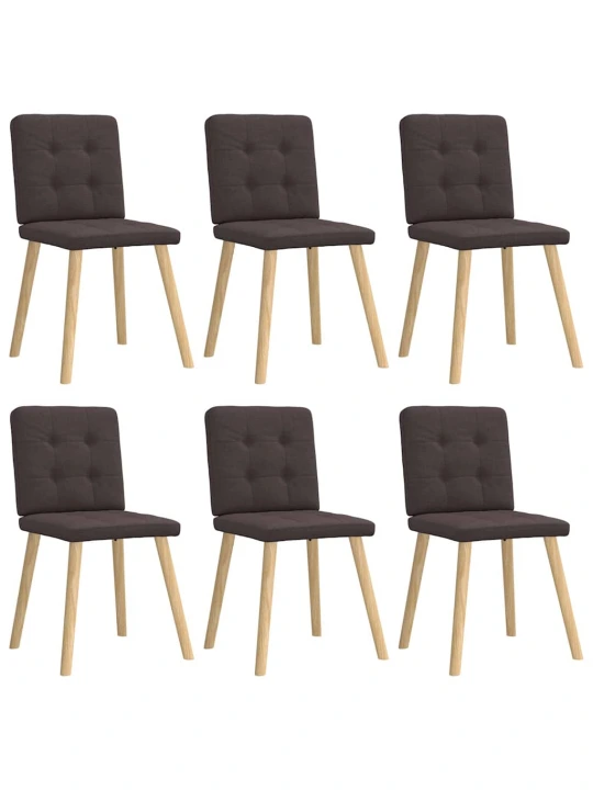 Jídelní židle 6 ks tmavě hnědé textil