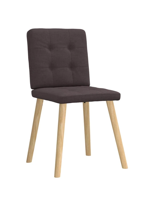 Jídelní židle 6 ks tmavě hnědé textil