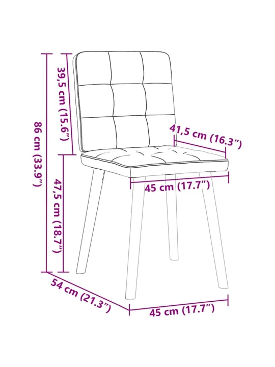 Jídelní židle 6 ks tmavě hnědé textil