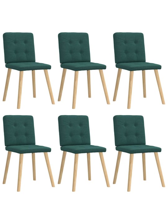 Jídelní židle 6 ks tmavě zelené textil