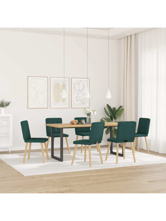 Jídelní židle 6 ks tmavě zelené textil