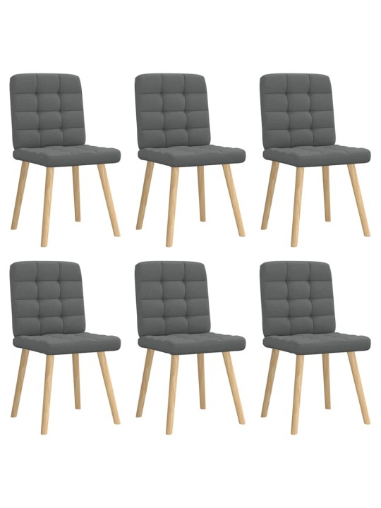 Otočné jídelní židle 6 ks tmavě šedé textil