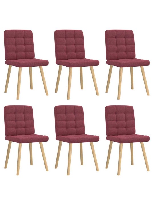 Jídelní židle 6 ks vínové textil