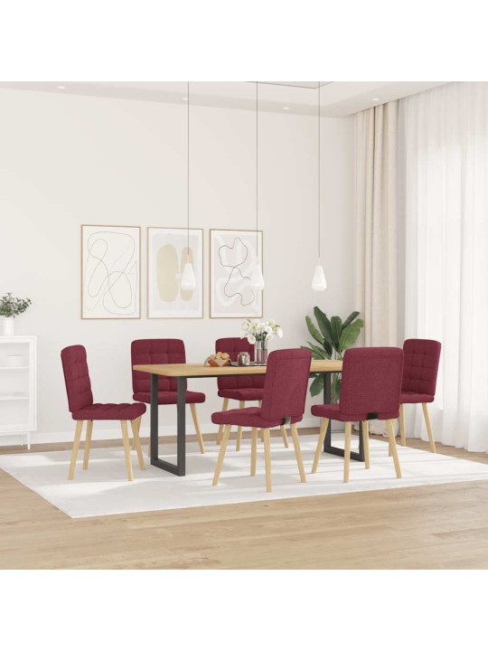 Jídelní židle 6 ks vínové textil