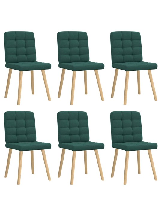 Jídelní židle 6 ks tmavě zelené textil