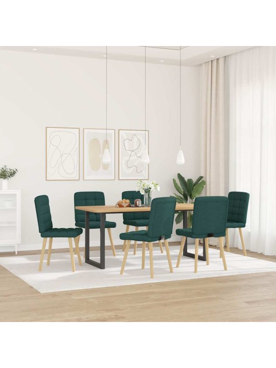 Jídelní židle 6 ks tmavě zelené textil