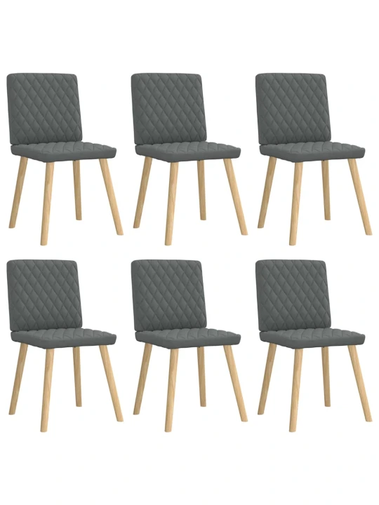 Otočné jídelní židle 6 ks tmavě šedé textil