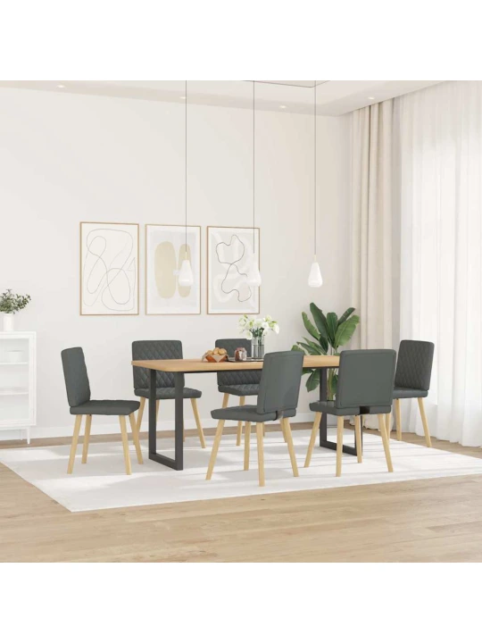 Otočné jídelní židle 6 ks tmavě šedé textil