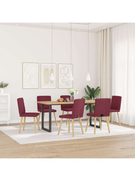 Jídelní židle 6 ks vínové textil
