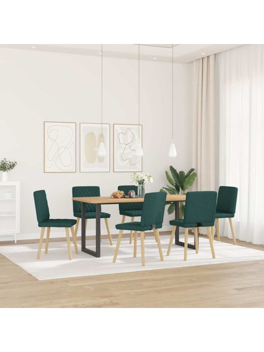 Jídelní židle 6 ks tmavě zelené textil