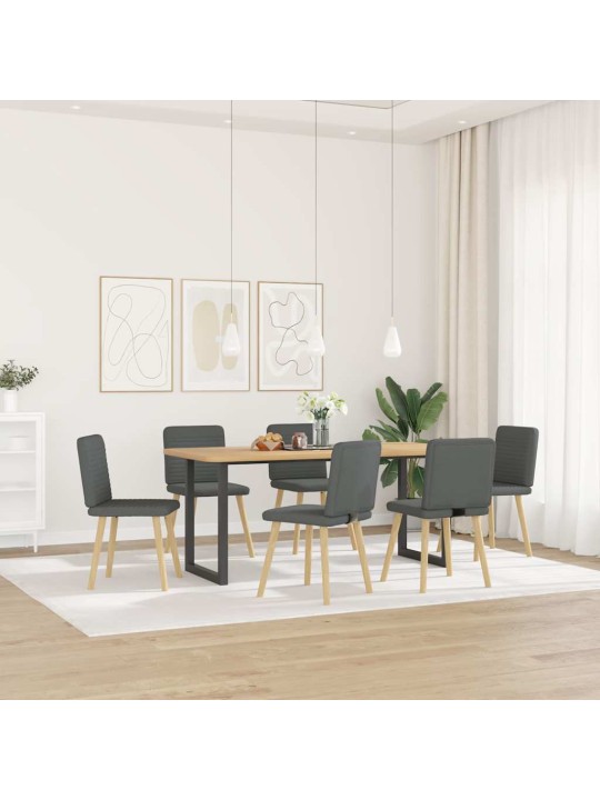 Otočné jídelní židle 6 ks tmavě šedé textil