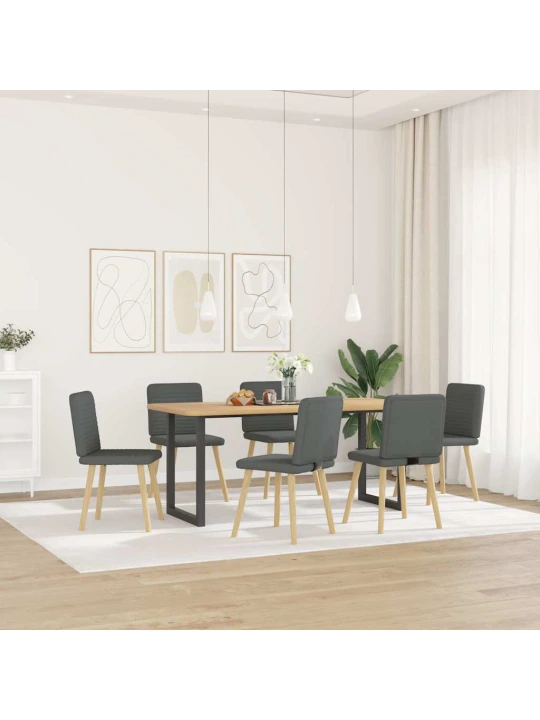 Otočné jídelní židle 6 ks tmavě šedé textil