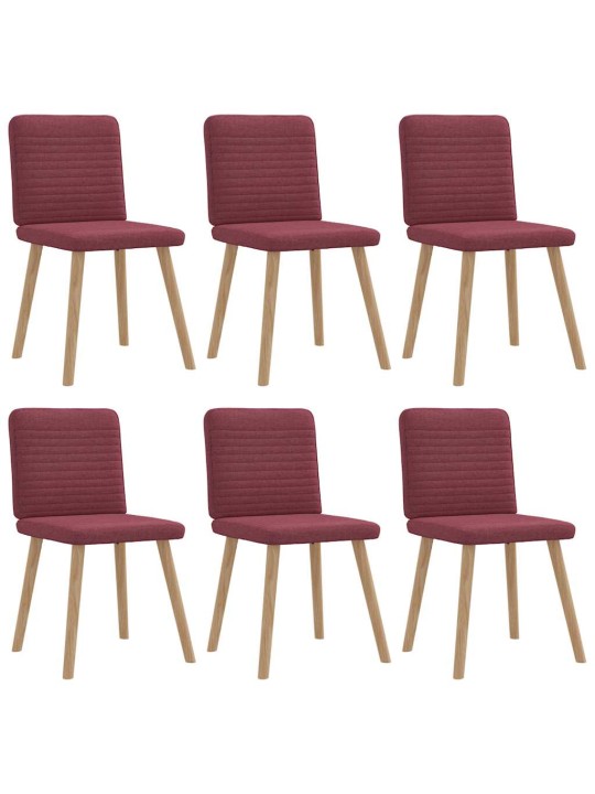Jídelní židle 6 ks vínové textil