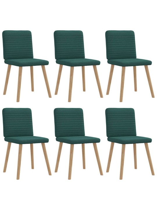 Jídelní židle 6 ks tmavě zelené textil
