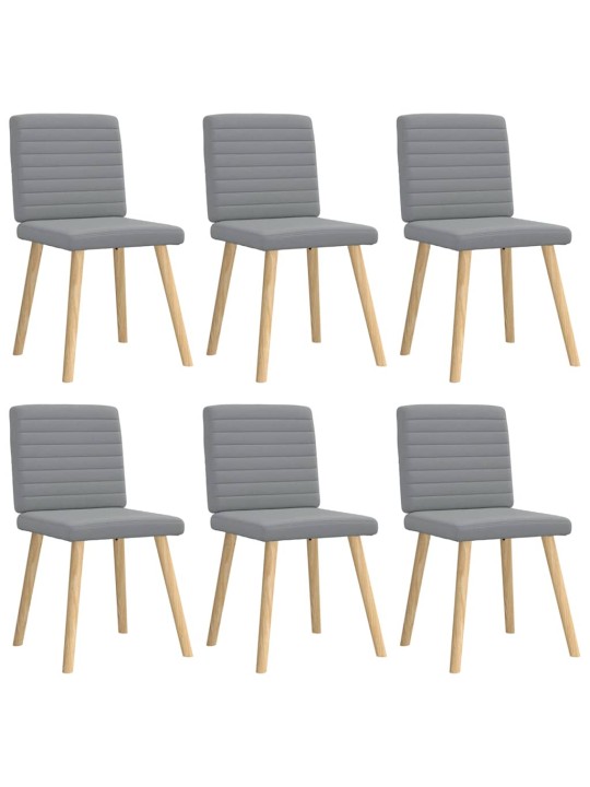 Jídelní židle 6 ks světle šedé textil