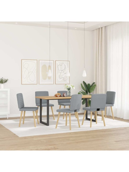 Jídelní židle 6 ks světle šedé textil