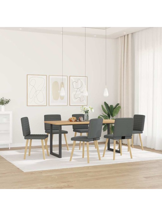 Otočné jídelní židle 6 ks tmavě šedé textil