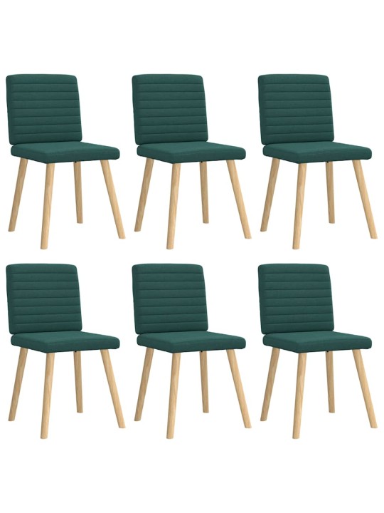 Jídelní židle 6 ks tmavě zelené textil