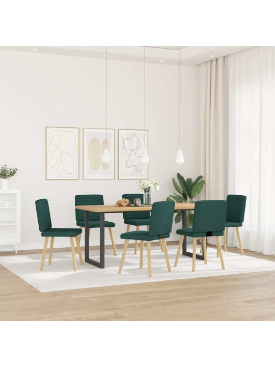 Jídelní židle 6 ks tmavě zelené textil